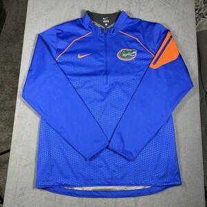Nike Florida Gators 1/4 Zip Pullover Jacket Blue Orange NCAA Men's L Insulated